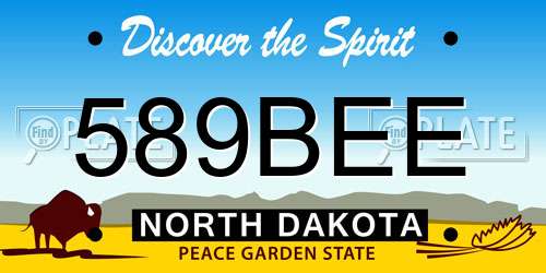 589BEE North Dakota License Plate