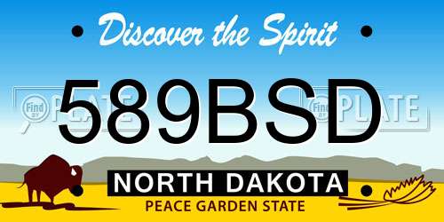 589BSD North Dakota License Plate