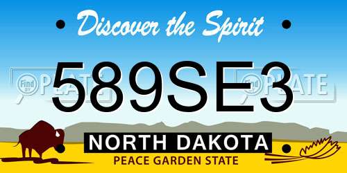 589SE3 North Dakota License Plate