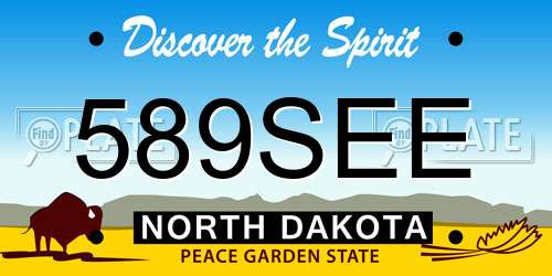 589SEE North Dakota License Plate