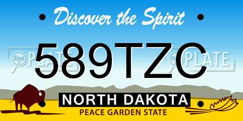 589TZC North Dakota License Plate