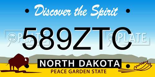 589ZTC North Dakota License Plate
