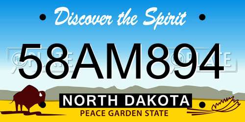 58AM894 North Dakota License Plate