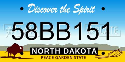 58BB151 North Dakota License Plate