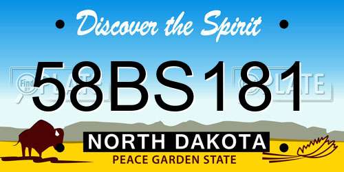 58BS181 North Dakota License Plate