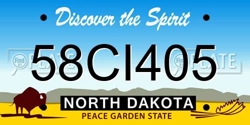 58CI405 North Dakota License Plate