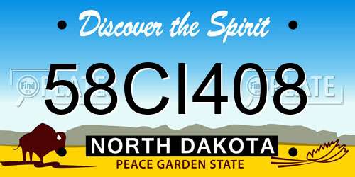 58CI408 North Dakota License Plate
