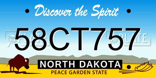 58CT757 North Dakota License Plate
