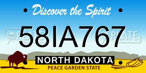 58IA767 North Dakota License Plate