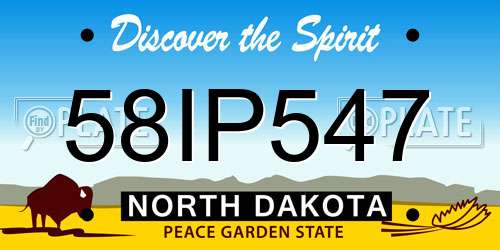 58IP547 North Dakota License Plate