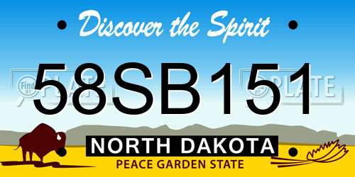 58SB151 North Dakota License Plate