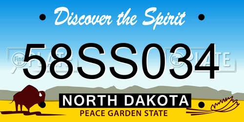 58SS034 North Dakota License Plate