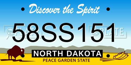 58SS151 North Dakota License Plate