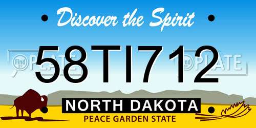 58TI712 North Dakota License Plate