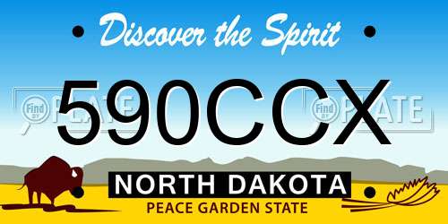590CCX North Dakota License Plate