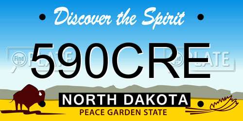 590CRE North Dakota License Plate