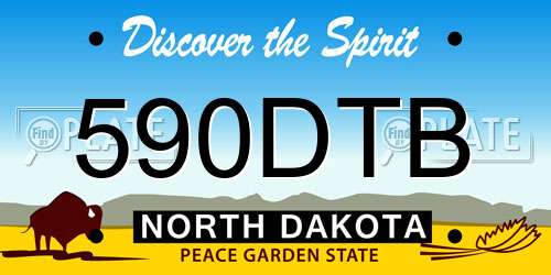 590DTB North Dakota License Plate