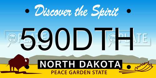 590DTH North Dakota License Plate
