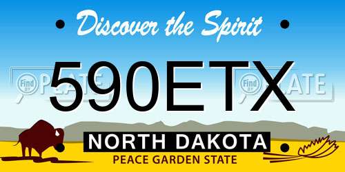 590ETX North Dakota License Plate