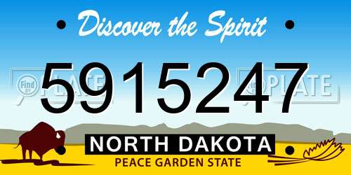5915247 North Dakota License Plate