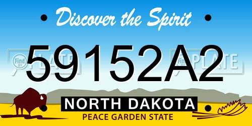 59152A2 North Dakota License Plate