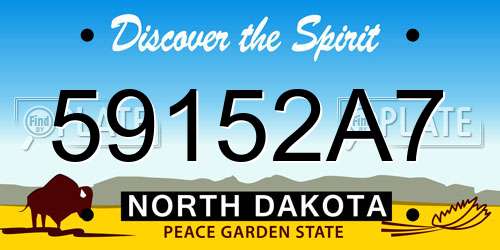 59152A7 North Dakota License Plate