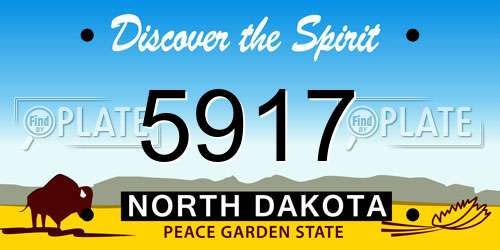 5917 North Dakota License Plate