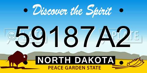 59187A2 North Dakota License Plate