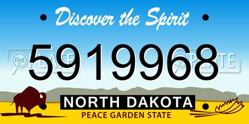 5919968 North Dakota License Plate