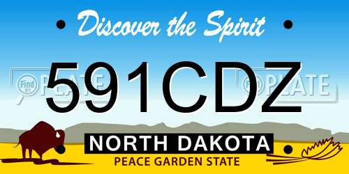 591CDZ North Dakota License Plate
