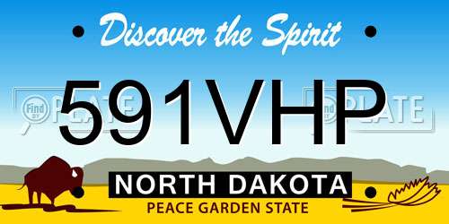 591VHP North Dakota License Plate