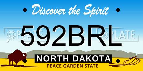 592BRL North Dakota License Plate
