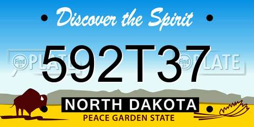592T37 North Dakota License Plate
