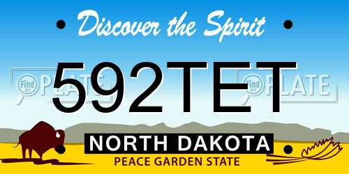 592TET North Dakota License Plate