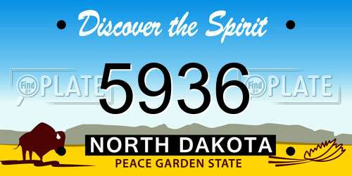 5936 North Dakota License Plate