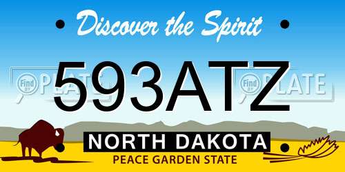 593ATZ North Dakota License Plate