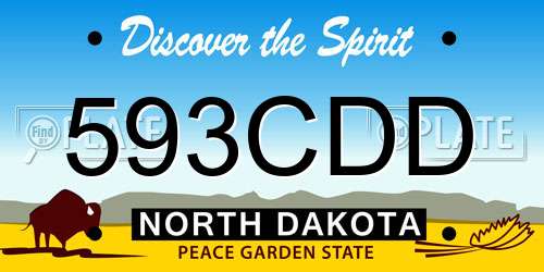 593CDD North Dakota License Plate