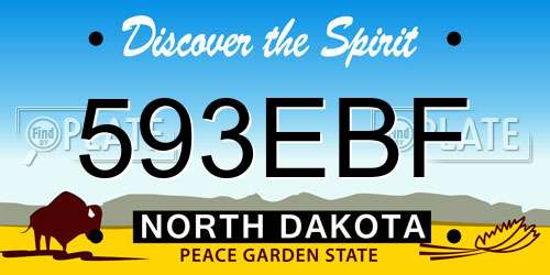 593EBF North Dakota License Plate