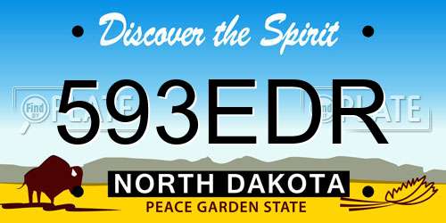 593EDR North Dakota License Plate
