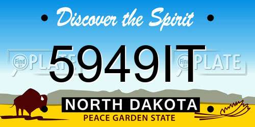 5949IT North Dakota License Plate