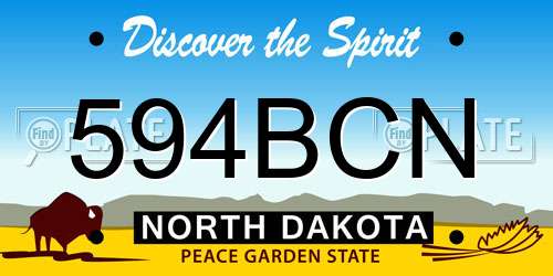 594BCN North Dakota License Plate