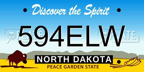 594ELW North Dakota License Plate