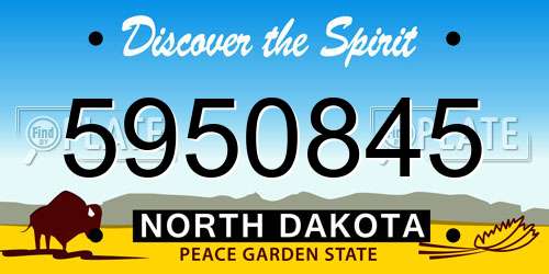 5950845 North Dakota License Plate