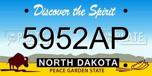 5952AP North Dakota License Plate