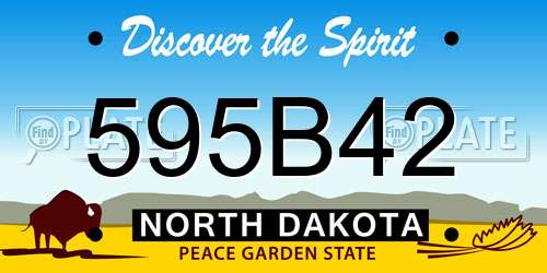 595B42 North Dakota License Plate