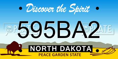 595BA2 North Dakota License Plate