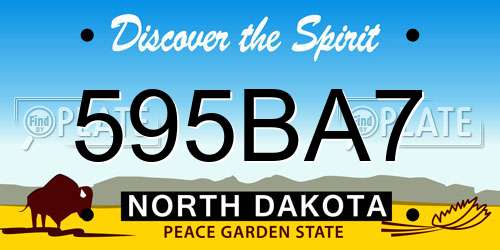 595BA7 North Dakota License Plate