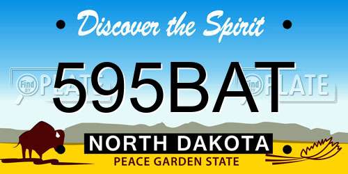 595BAT North Dakota License Plate