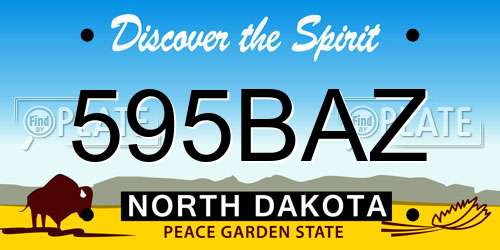 595BAZ North Dakota License Plate
