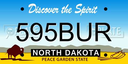 595BUR North Dakota License Plate